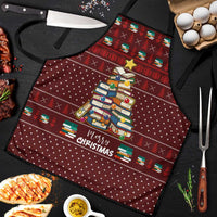 Book Pine Merry Christmas Apron Xmas Holiday Patterns - Wonder Print Shop