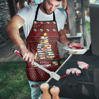 Book Pine Merry Christmas Apron Xmas Holiday Patterns - Wonder Print Shop