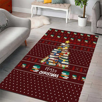 Book Pine Merry Christmas Area Rug Xmas Holiday Patterns - Wonder Print Shop
