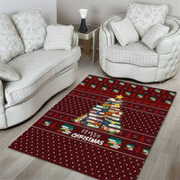Book Pine Merry Christmas Area Rug Xmas Holiday Patterns - Wonder Print Shop