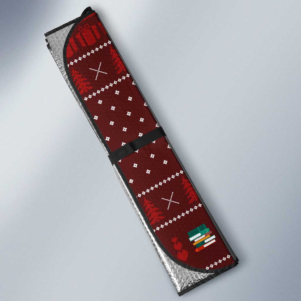 Book Pine Merry Christmas Auto Sun Shade Xmas Holiday Patterns - Wonder Print Shop