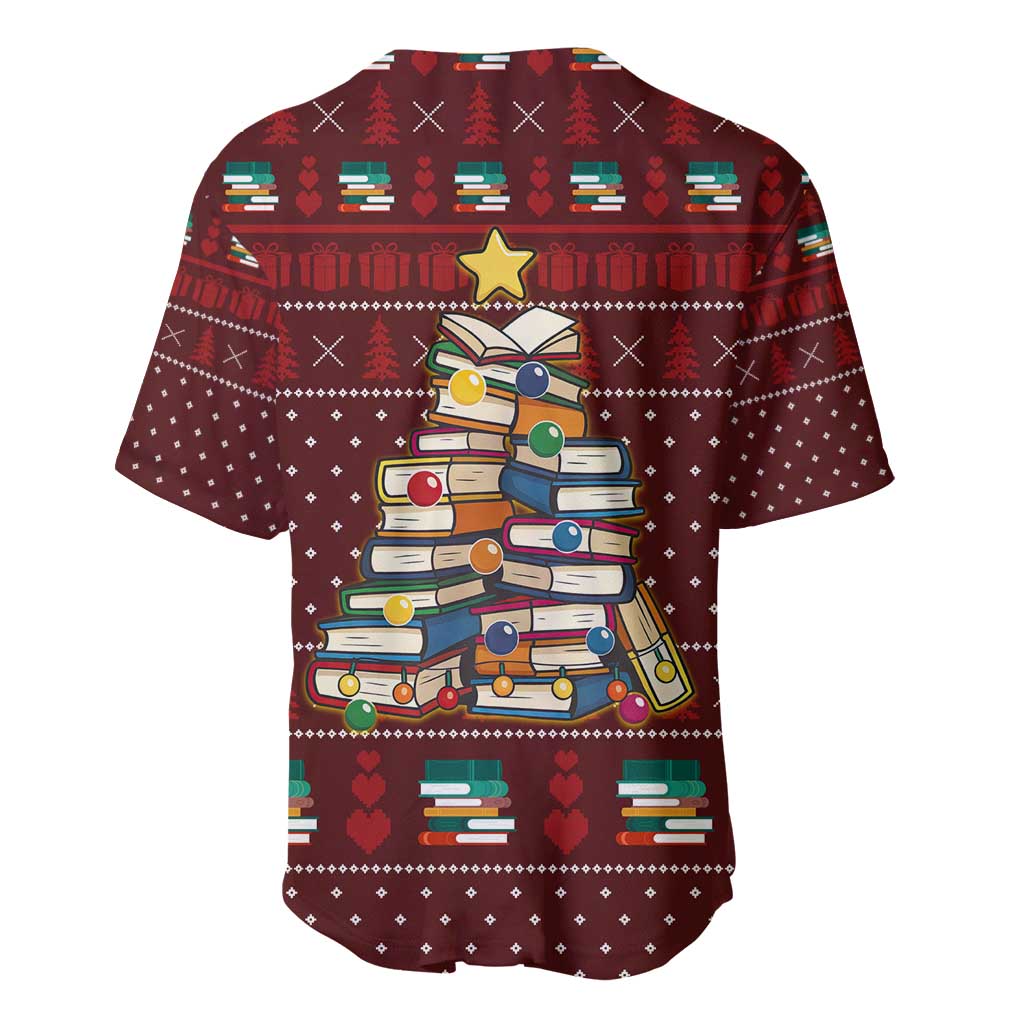 Book Pine Merry Christmas Baseball Jersey Xmas Holiday Patterns - Wonder Print Shop