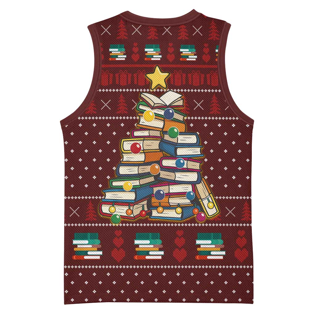 Book Pine Merry Christmas Basketball Jersey Xmas Holiday Patterns - Wonder Print Shop