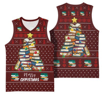 Book Pine Merry Christmas Basketball Jersey Xmas Holiday Patterns - Wonder Print Shop