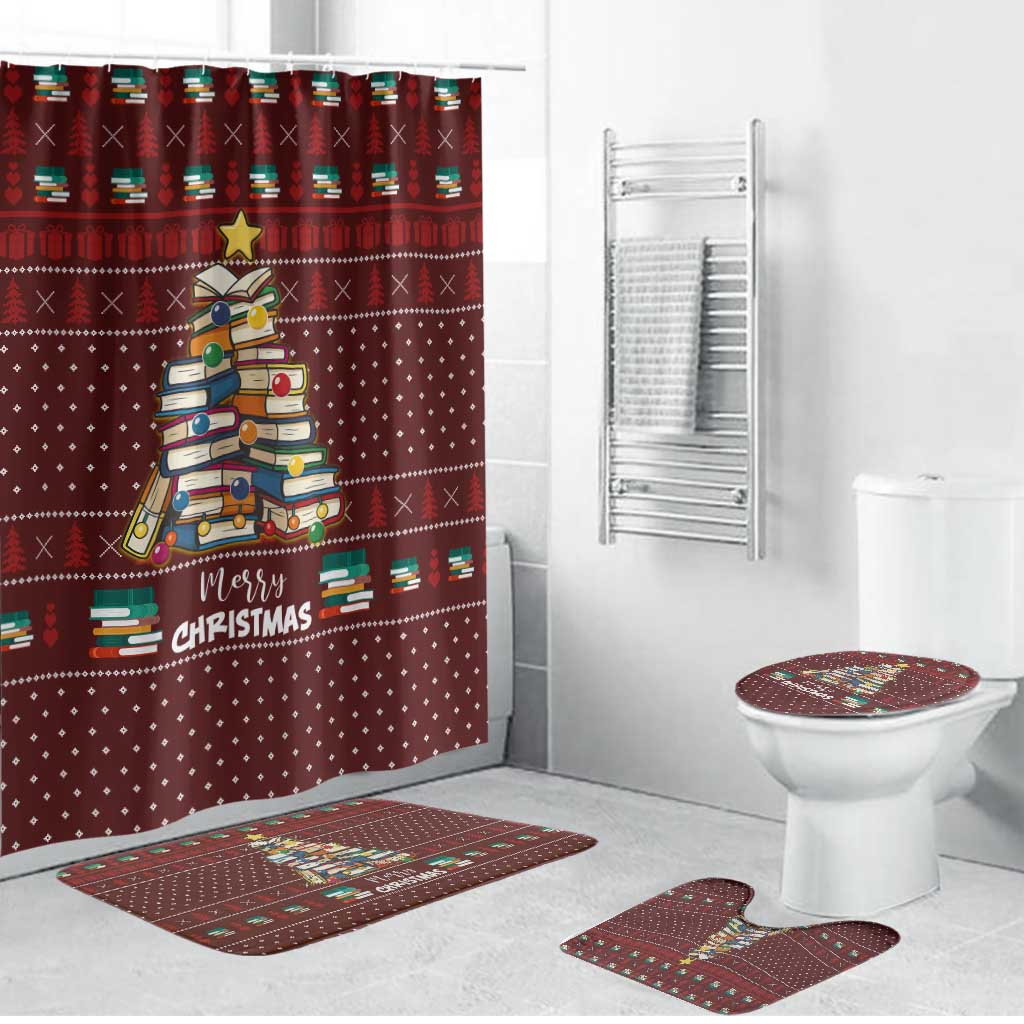 Book Pine Merry Christmas Bathroom Set Xmas Holiday Patterns - Wonder Print Shop
