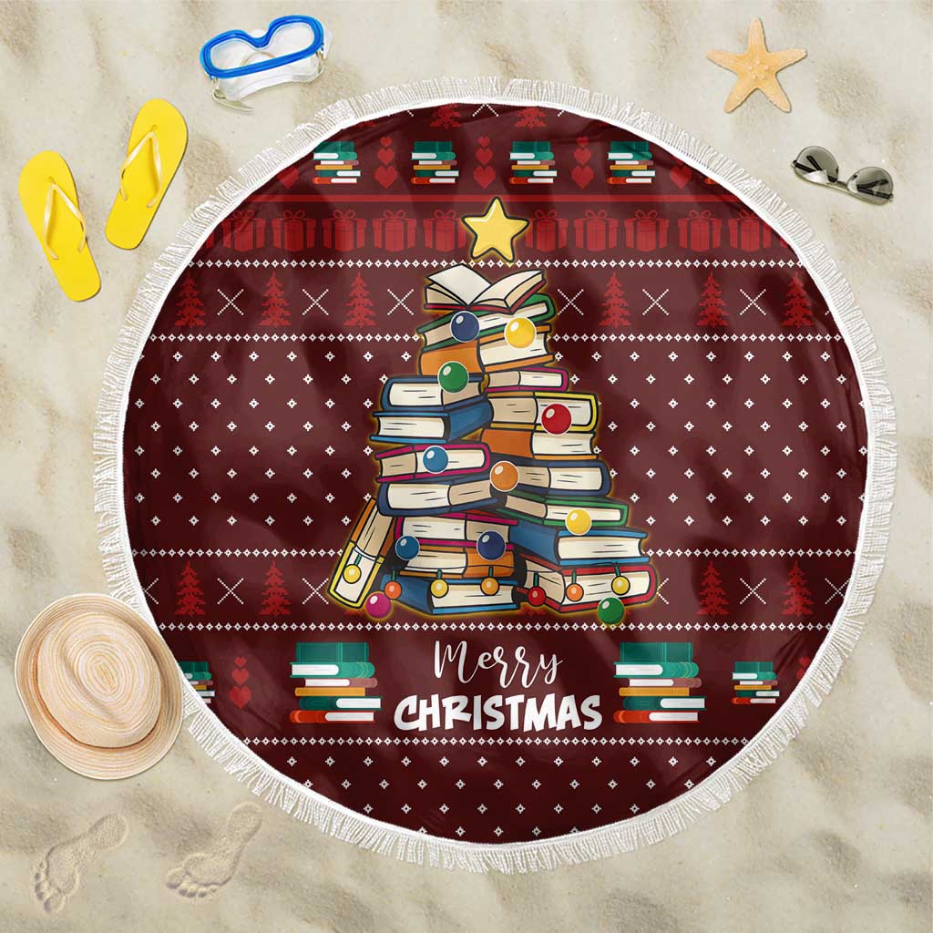 Book Pine Merry Christmas Beach Blanket Xmas Holiday Patterns - Wonder Print Shop