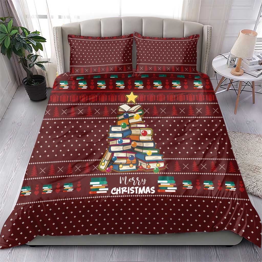 Book Pine Merry Christmas Bedding Set Xmas Holiday Patterns - Wonder Print Shop