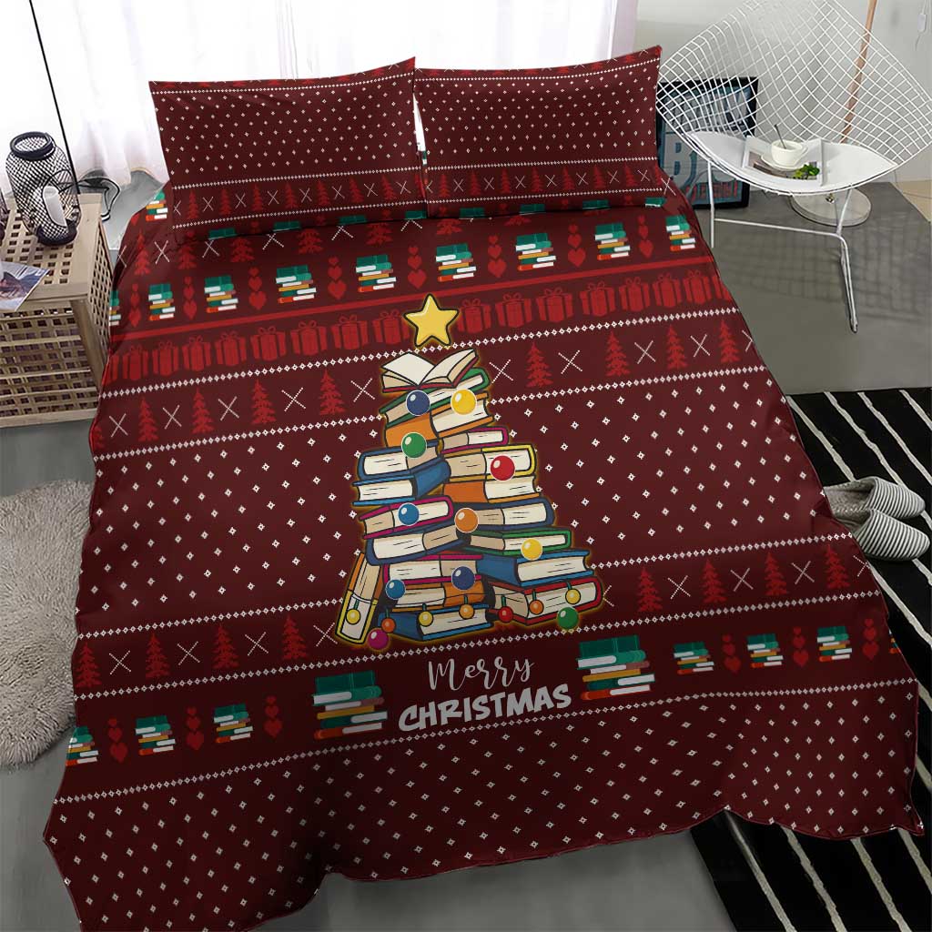 Book Pine Merry Christmas Bedding Set Xmas Holiday Patterns - Wonder Print Shop