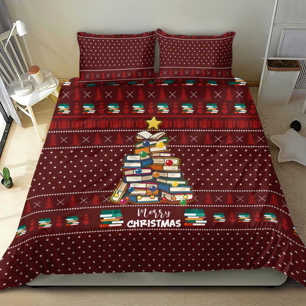 Book Pine Merry Christmas Bedding Set Xmas Holiday Patterns - Wonder Print Shop