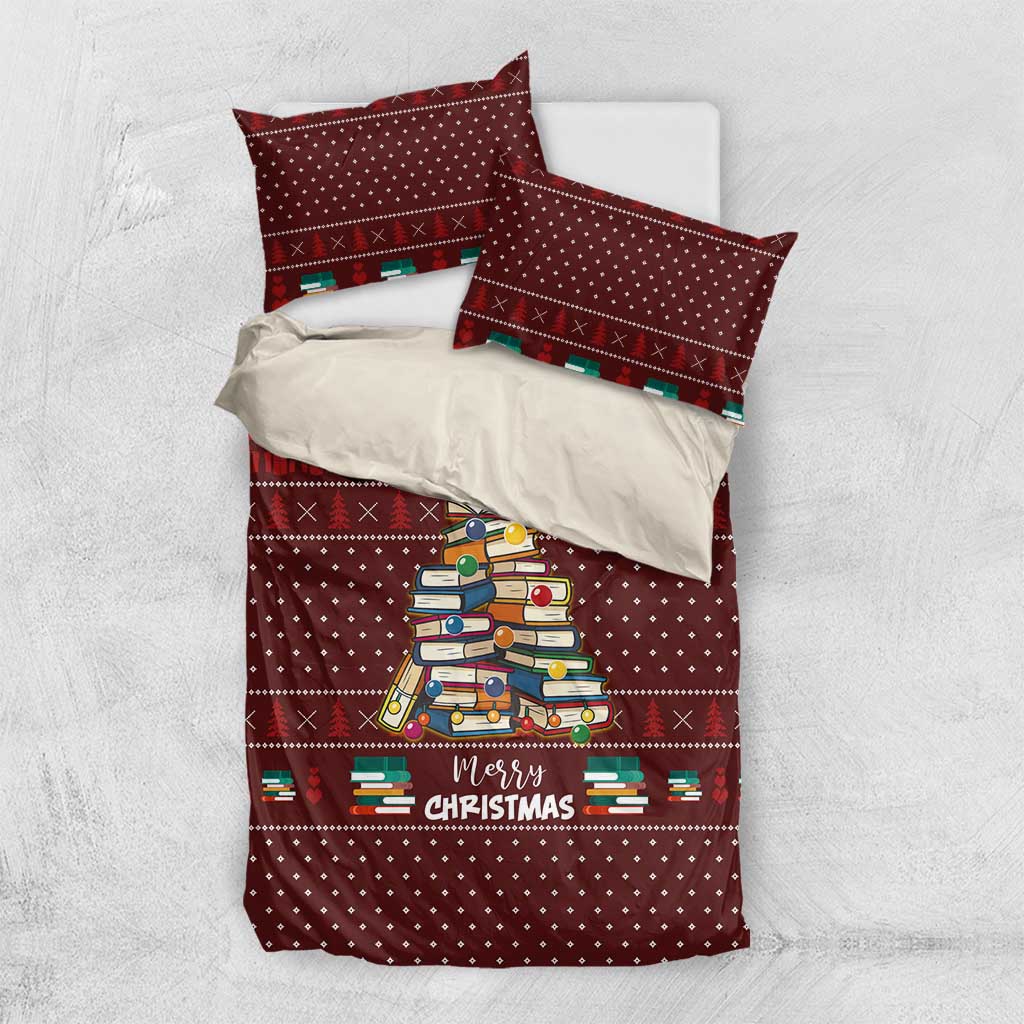 Book Pine Merry Christmas Bedding Set Xmas Holiday Patterns - Wonder Print Shop