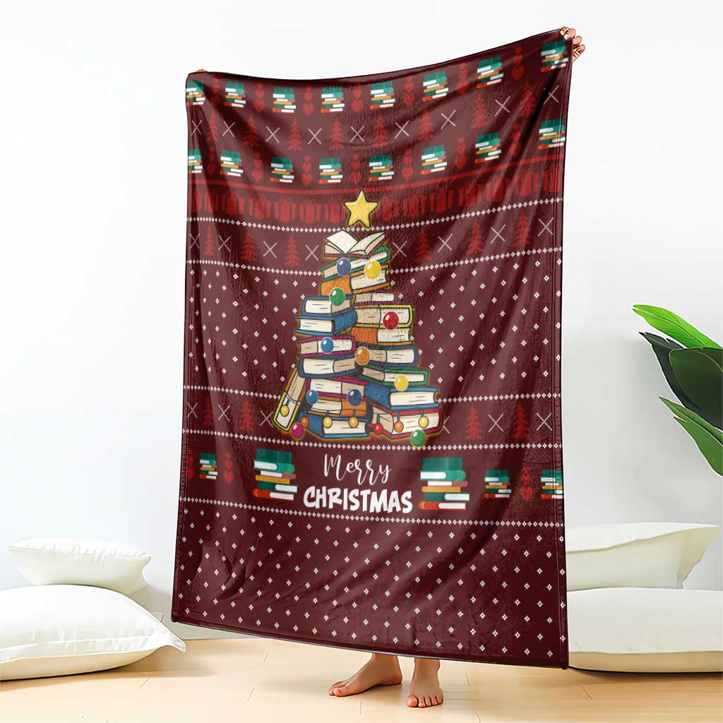 Book Pine Merry Christmas Blanket Xmas Holiday Patterns - Wonder Print Shop