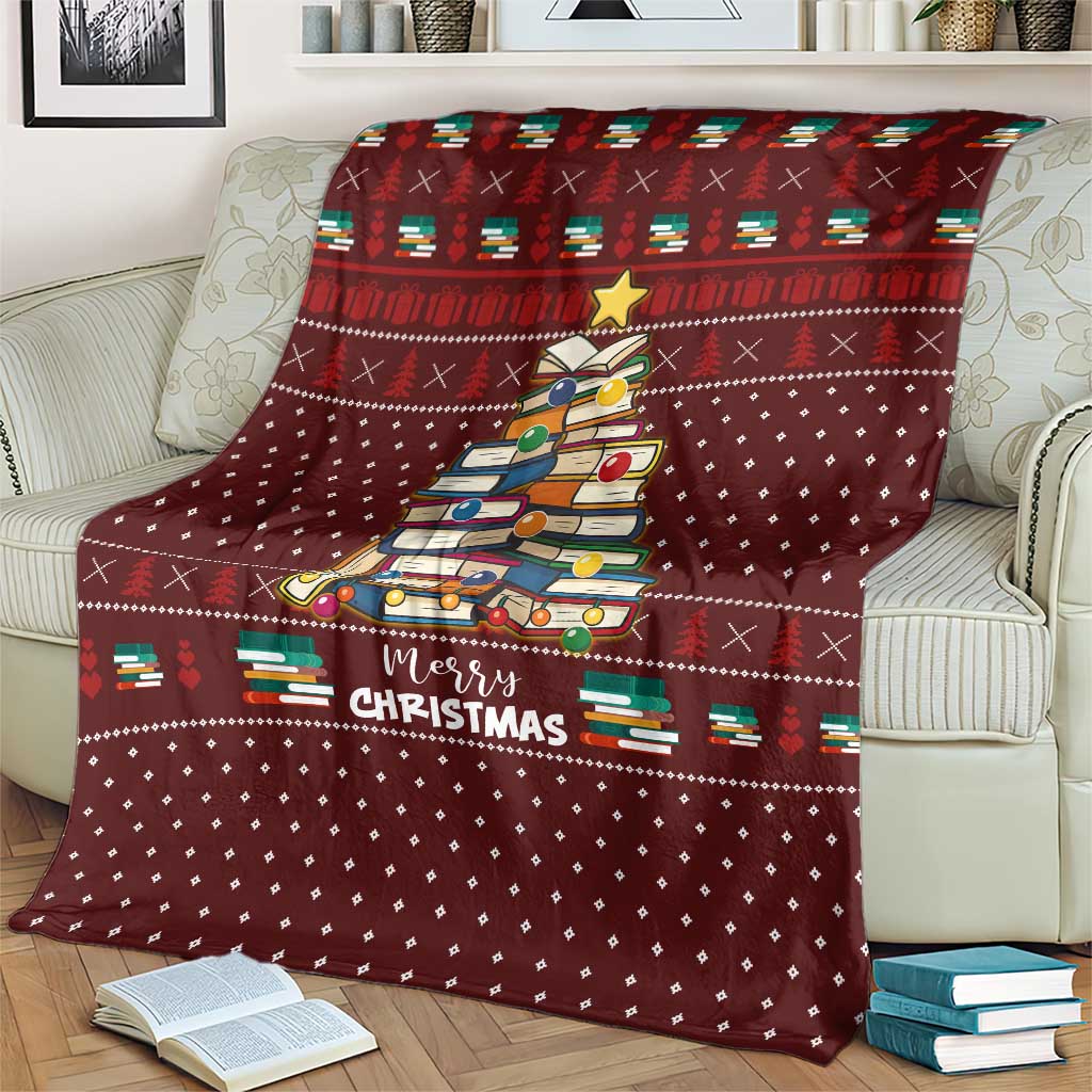 Book Pine Merry Christmas Blanket Xmas Holiday Patterns - Wonder Print Shop