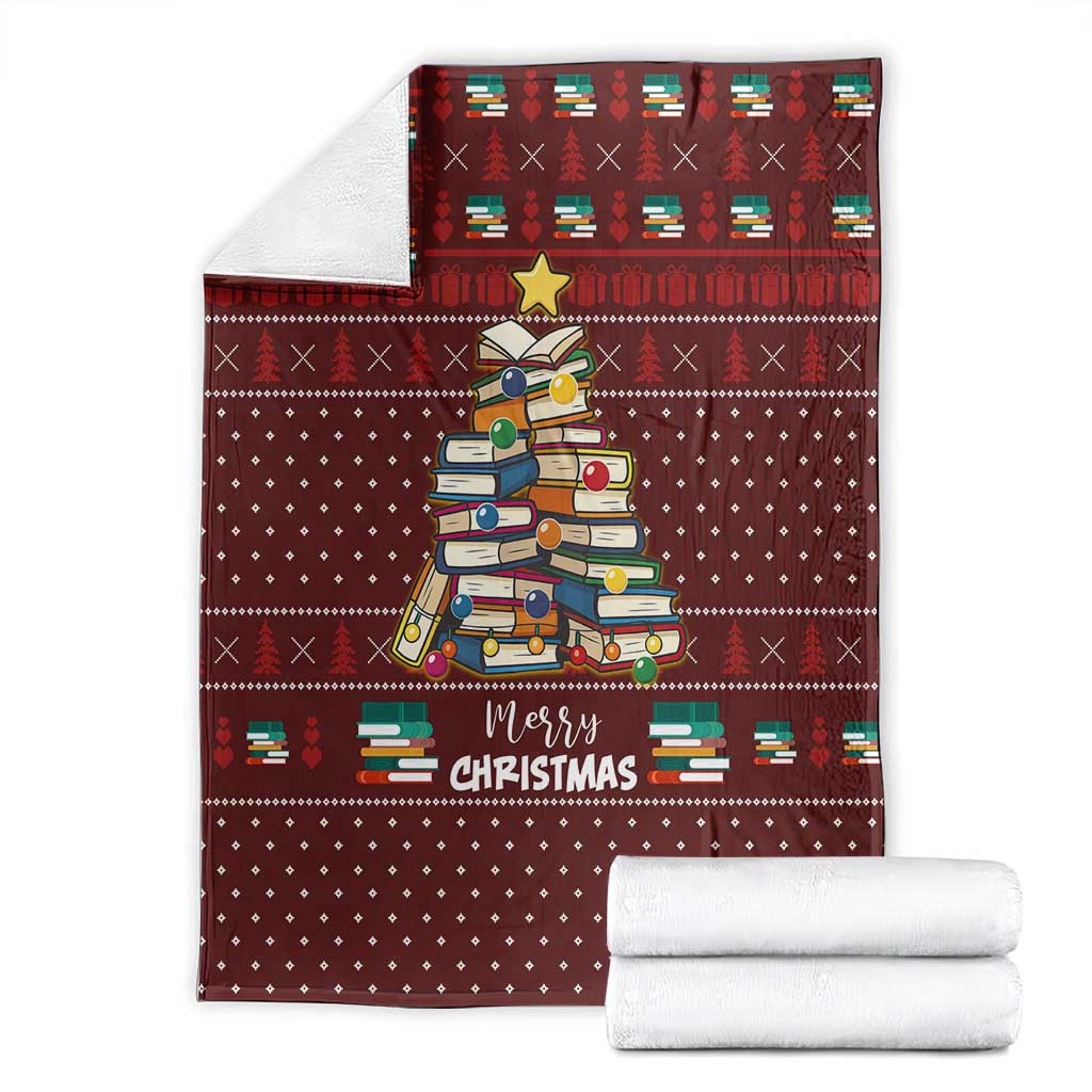 Book Pine Merry Christmas Blanket Xmas Holiday Patterns - Wonder Print Shop