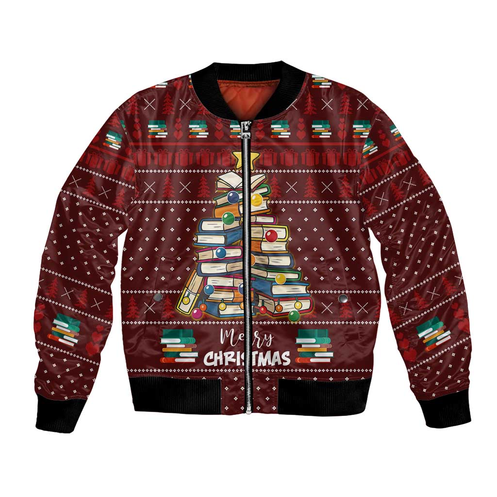Book Pine Merry Christmas Bomber Jacket Xmas Holiday Patterns - Wonder Print Shop