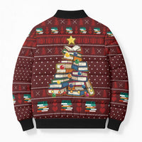 Book Pine Merry Christmas Bomber Puffer Jacket Xmas Holiday Patterns - Wonder Print Shop
