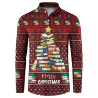Book Pine Merry Christmas Button Sweatshirt Xmas Holiday Patterns - Wonder Print Shop
