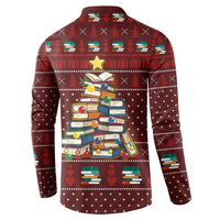 Book Pine Merry Christmas Button Sweatshirt Xmas Holiday Patterns - Wonder Print Shop