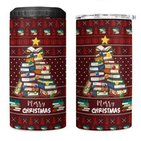 Book Pine Merry Christmas 4 in 1 Can Cooler Tumbler Xmas Holiday Patterns - Wonder Print Shop