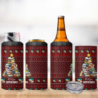 Book Pine Merry Christmas 4 in 1 Can Cooler Tumbler Xmas Holiday Patterns - Wonder Print Shop