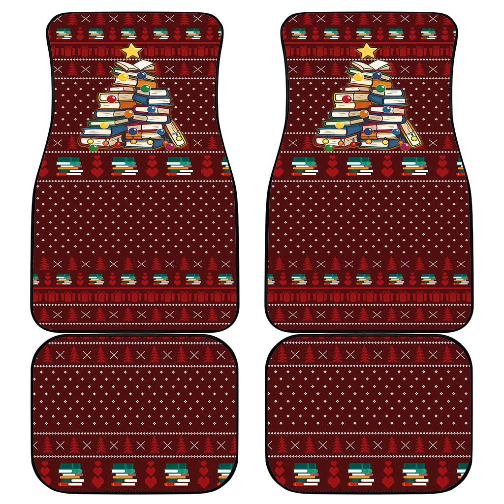 Book Pine Merry Christmas Car Mats Xmas Holiday Patterns - Wonder Print Shop