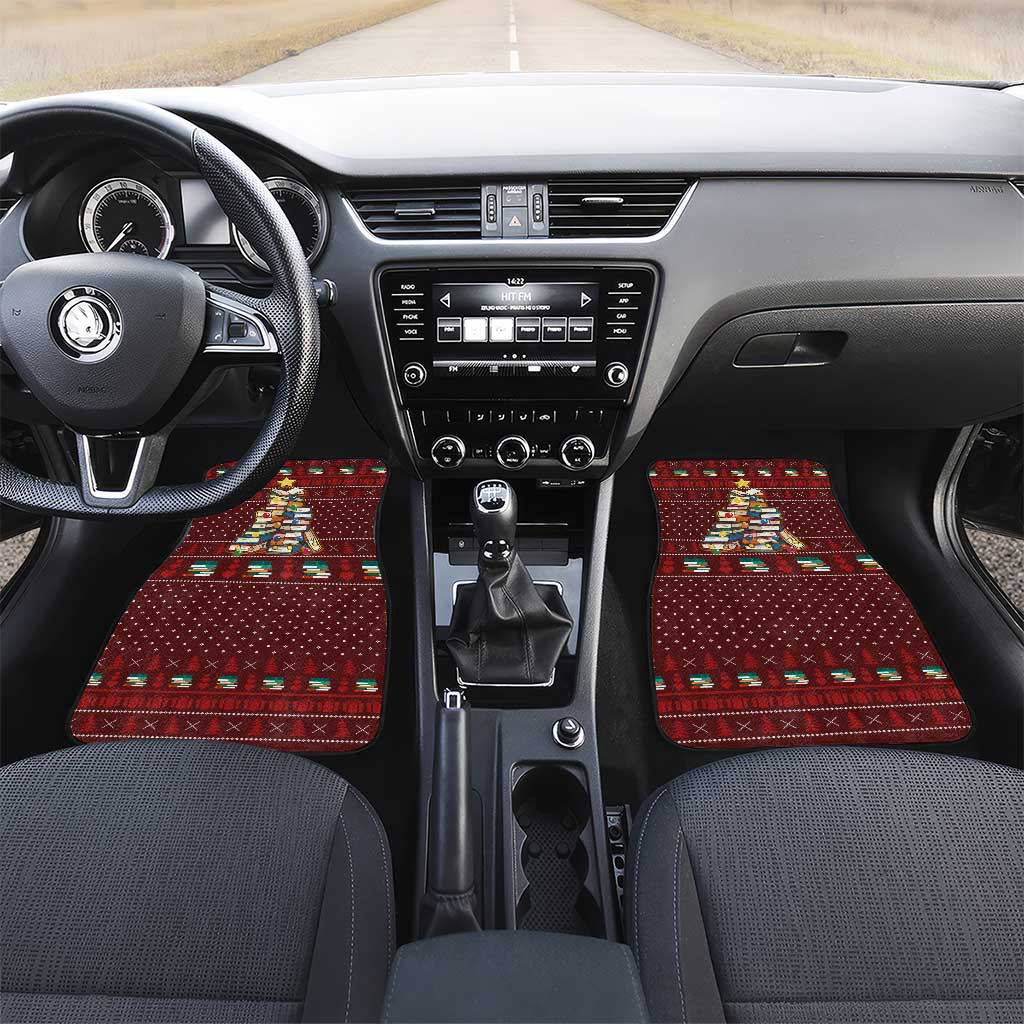 Book Pine Merry Christmas Car Mats Xmas Holiday Patterns - Wonder Print Shop