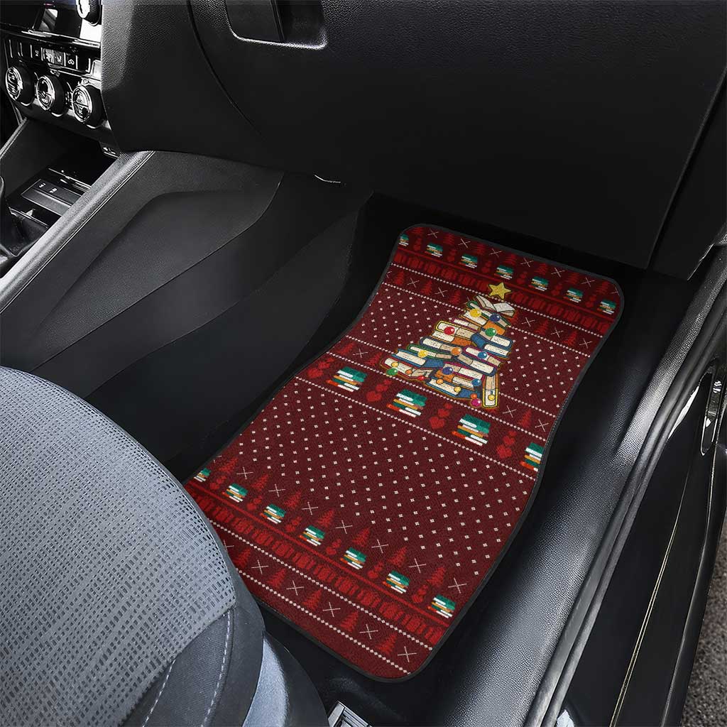 Book Pine Merry Christmas Car Mats Xmas Holiday Patterns - Wonder Print Shop