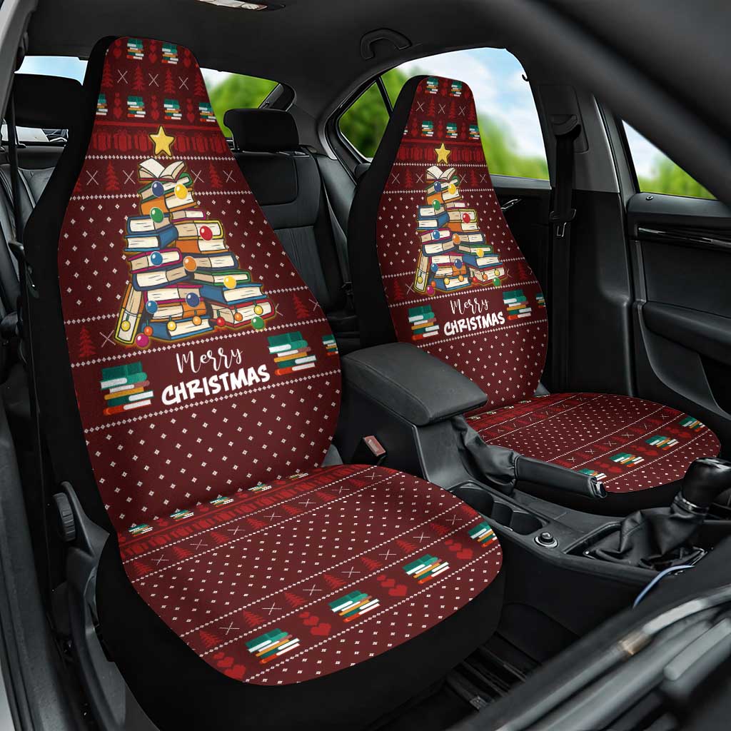 Book Pine Merry Christmas Car Seat Cover Xmas Holiday Patterns - Wonder Print Shop