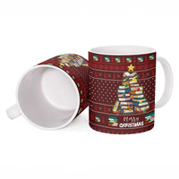 Book Pine Merry Christmas Ceramic Mug Xmas Holiday Patterns - Wonder Print Shop