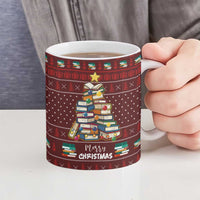 Book Pine Merry Christmas Ceramic Mug Xmas Holiday Patterns - Wonder Print Shop