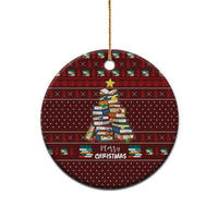 Book Pine Merry Christmas Ceramic Ornament Xmas Holiday Patterns - Wonder Print Shop