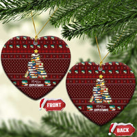 Book Pine Merry Christmas Ceramic Ornament Xmas Holiday Patterns - Wonder Print Shop