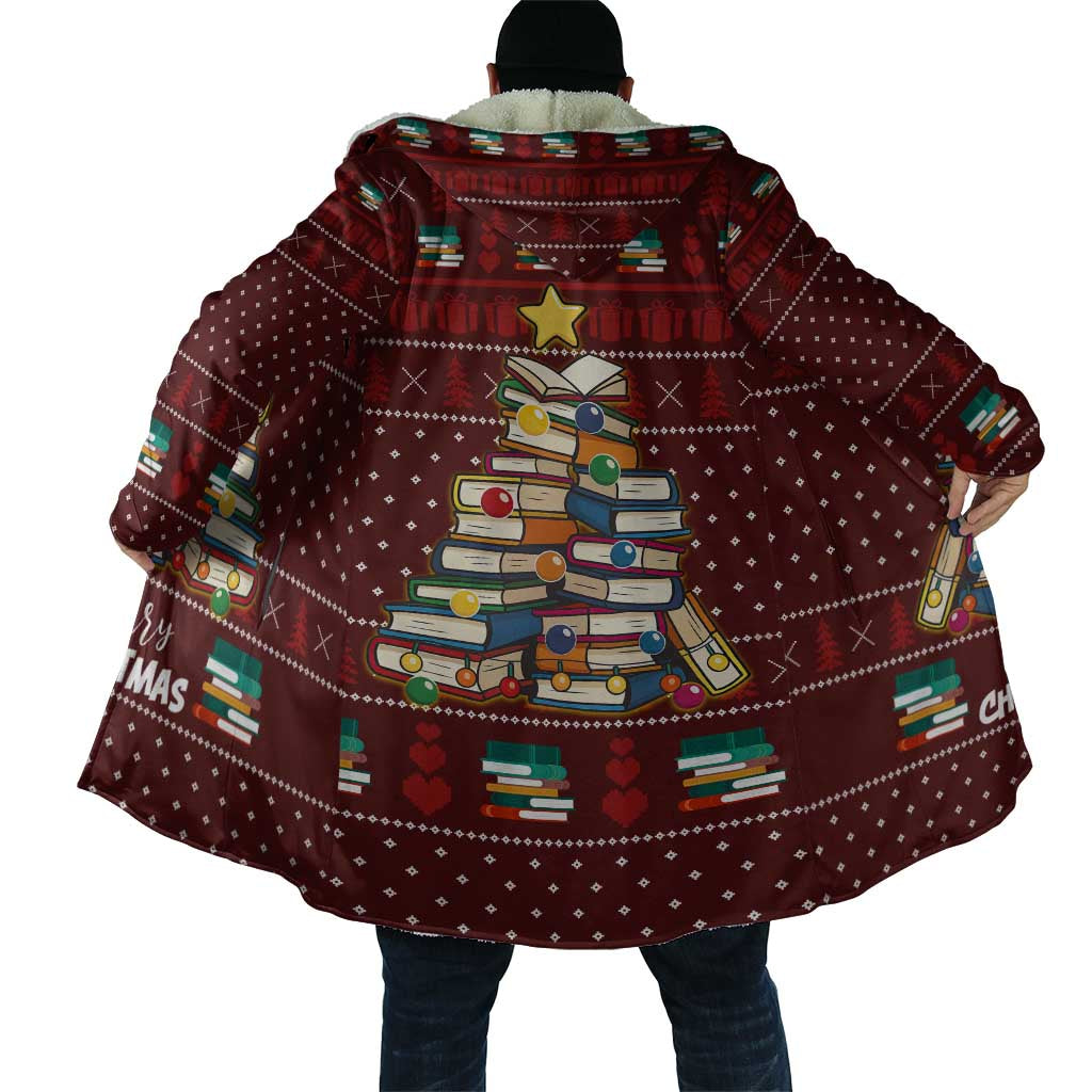 Book Pine Merry Christmas Cloak Xmas Holiday Patterns - Wonder Print Shop