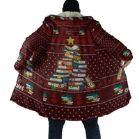 Book Pine Merry Christmas Cloak Xmas Holiday Patterns - Wonder Print Shop