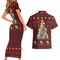 Book Pine Merry Christmas Couples Matching Short Sleeve Bodycon Dress and Hawaiian Shirt Xmas Holiday Patterns - Wonder Print Shop