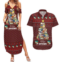Book Pine Merry Christmas Couples Matching Summer Maxi Dress and Hawaiian Shirt Xmas Holiday Patterns - Wonder Print Shop