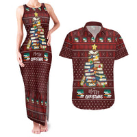 Book Pine Merry Christmas Couples Matching Tank Maxi Dress and Hawaiian Shirt Xmas Holiday Patterns - Wonder Print Shop