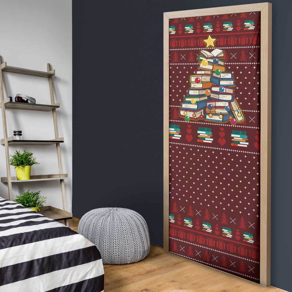 Book Pine Merry Christmas Door Cover Xmas Holiday Patterns - Wonder Print Shop
