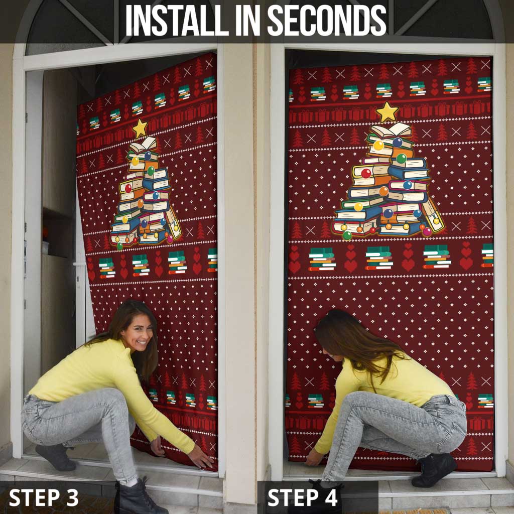 Book Pine Merry Christmas Door Cover Xmas Holiday Patterns - Wonder Print Shop
