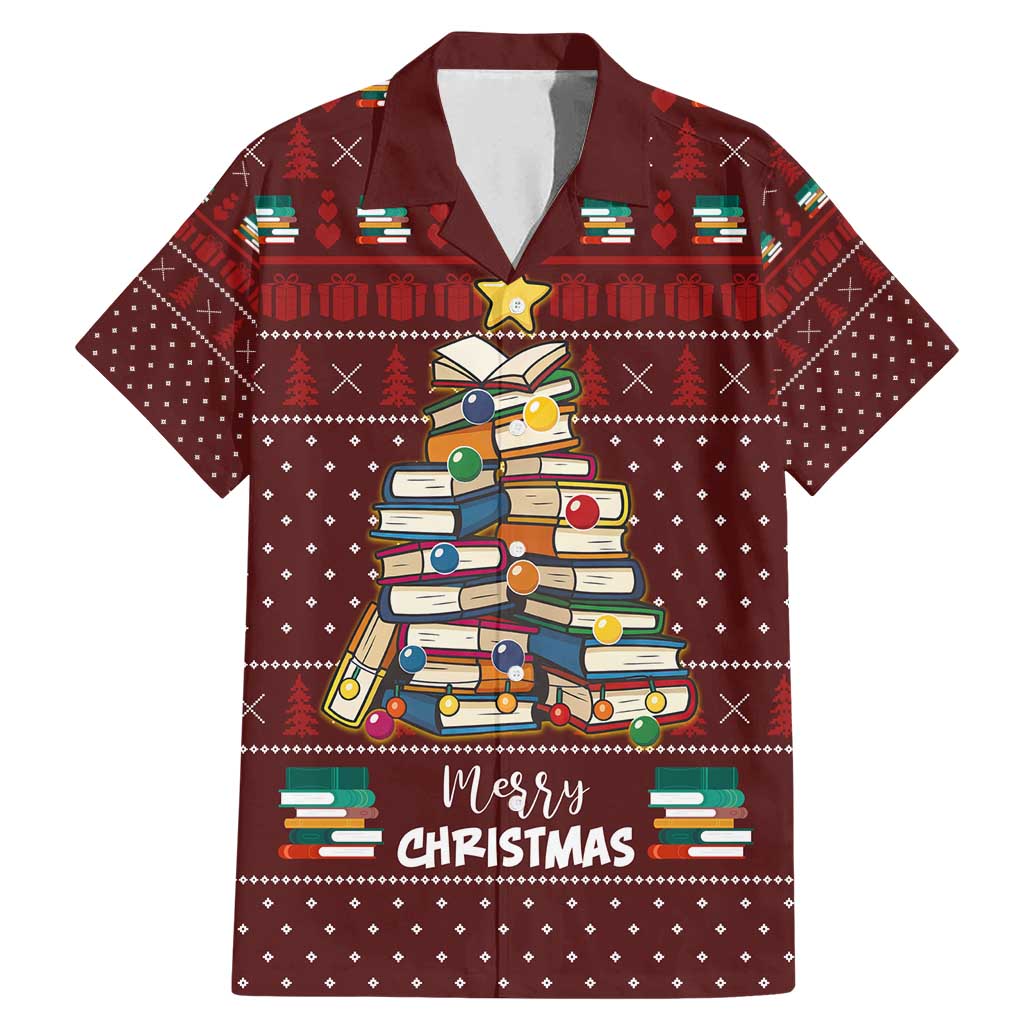 Book Pine Merry Christmas Family Matching Mermaid Dress and Hawaiian Shirt Xmas Holiday Patterns - Wonder Print Shop