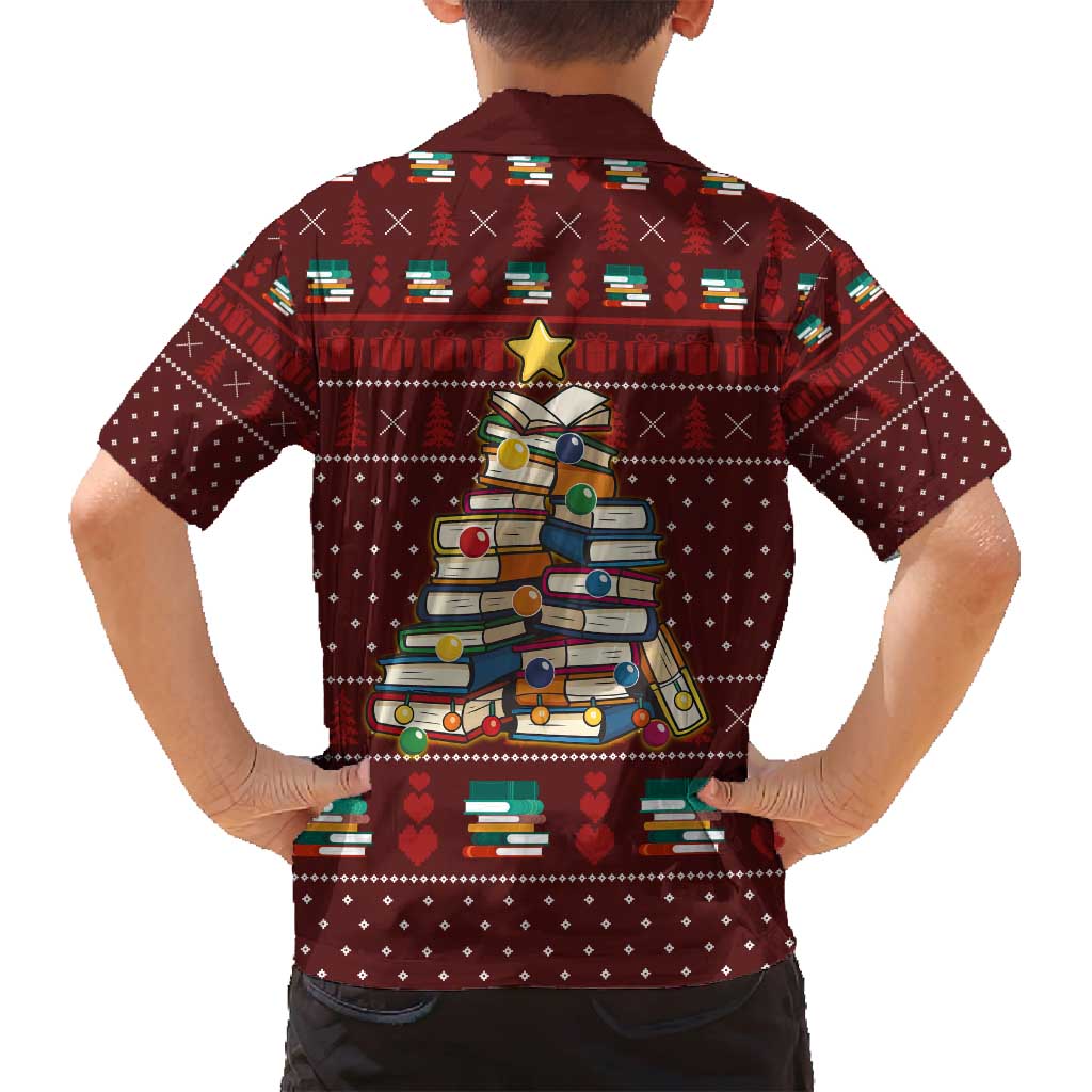Book Pine Merry Christmas Family Matching Off Shoulder Maxi Dress and Hawaiian Shirt Xmas Holiday Patterns - Wonder Print Shop