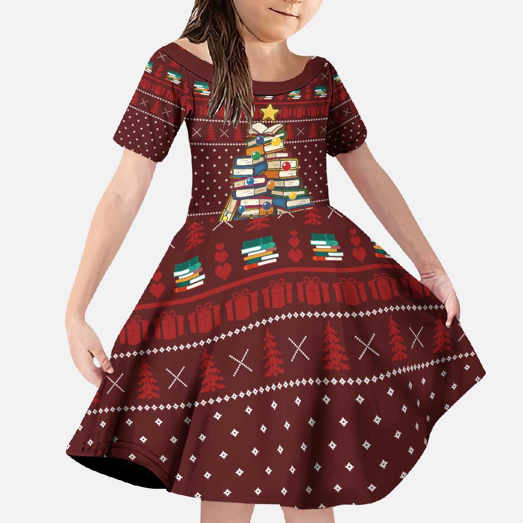 Book Pine Merry Christmas Family Matching Off Shoulder Maxi Dress and Hawaiian Shirt Xmas Holiday Patterns - Wonder Print Shop