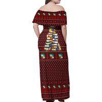 Book Pine Merry Christmas Family Matching Off Shoulder Maxi Dress and Hawaiian Shirt Xmas Holiday Patterns - Wonder Print Shop
