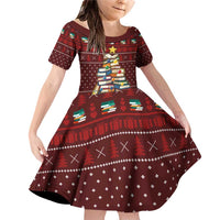 Book Pine Merry Christmas Family Matching Off Shoulder Short Dress and Hawaiian Shirt Xmas Holiday Patterns - Wonder Print Shop