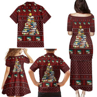Book Pine Merry Christmas Family Matching Puletasi and Hawaiian Shirt Xmas Holiday Patterns - Wonder Print Shop