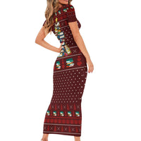 Book Pine Merry Christmas Family Matching Short Sleeve Bodycon Dress and Hawaiian Shirt Xmas Holiday Patterns - Wonder Print Shop