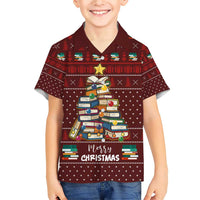 Book Pine Merry Christmas Family Matching Short Sleeve Bodycon Dress and Hawaiian Shirt Xmas Holiday Patterns - Wonder Print Shop