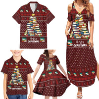 Book Pine Merry Christmas Family Matching Summer Maxi Dress and Hawaiian Shirt Xmas Holiday Patterns - Wonder Print Shop