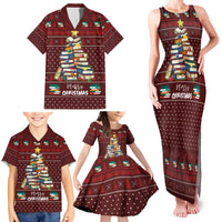 Book Pine Merry Christmas Family Matching Tank Maxi Dress and Hawaiian Shirt Xmas Holiday Patterns - Wonder Print Shop