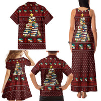 Book Pine Merry Christmas Family Matching Tank Maxi Dress and Hawaiian Shirt Xmas Holiday Patterns - Wonder Print Shop