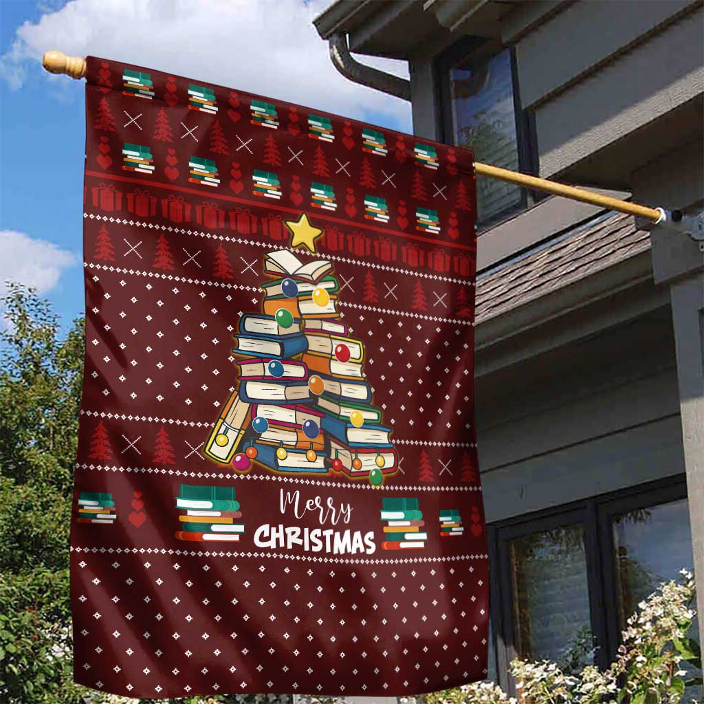 Book Pine Merry Christmas Garden Flag Xmas Holiday Patterns - Wonder Print Shop